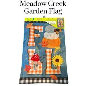 Fall Garden Flag. Embroidered, appliqué, hand stitched Women owned 100% recycled